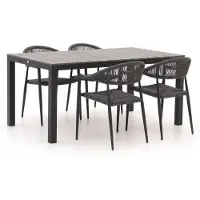 Manifesto furniture + 10% kassakorting | Manifesto Belpasso/Fidenza 160cm dining tuinset 5-delig stapelbaar