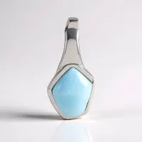 Cavill - Zilveren Hanger 925 Sterling Zilver - 1,35 Ct Hemelsblauwe Larimar Fancy Cabochon - Handgemaakte Bezel Zetting - Elegant Sieraad