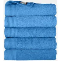 The One Towelling Badhanddoek - 70x140 cm - 5 stuks - Hotelkwaliteit - 450 g/m² - 100% Gekamd katoen - Azure Aqua
