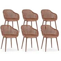 DS4U - Harry tuinstoel - Set van 6 - Terracotta - Kunststof - Kuipstoel