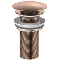 Regn Vaste Wastafelafvoerplug Met Lange Schacht - Geborsteld Koper PVD - Messing - 8720254161310 - Wastafels, Afvoerpluggen