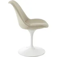 Vente-unique Draaistoel van gestructureerde stof en staal - Beige en wit - XAFY