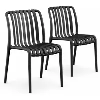 DS4U - Max tuinstoel - Set van 2 - Zwart - Kunststof - Stapelbaar