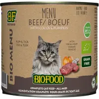 BF Petfood Biofood Kat Organic Rund Menu 200 Gr