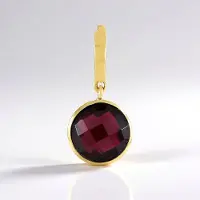 Cavill - Zilveren hanger 925 Sterling Zilver verguld - 2,475 ct Framboos Rhodoliet ronde dambord slijpvorm - Luxe edelstenen hanger dames