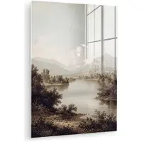 MuchoWow Glasschilderij 120x160 cm - Schilderij acrylglas - Klassiek - Landschap - Sereen - Foto op glas - Muurdecoratie woonkamer - Wanddecoratie slaapkamer - Schilderijen