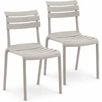 DS4U - Liam tuinstoel - Set van 2 - Beige - Kunststof - Stapelbaar