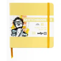 Darwi DFY - Schetsboek - 14 x 14 cm - 140 g - Geel - 80 vellen