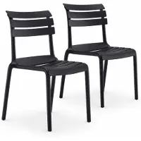 DS4U - Liam tuinstoel - Set van 2 - Zwart - Kunststof - Stapelbaar