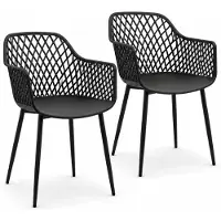 DS4U - Niall tuinstoel - Set van 2 - Zwart - Kunststof - Kuipstoel