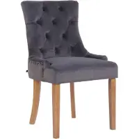 CLP Esszimmerstoel Aberdeen, fluweel, met frame van rubberhout en een zithoogte van 50 cm, donkergrijs. Framekleur: antiek, licht