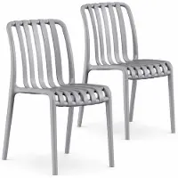 DS4U - Max tuinstoel - Set van 2 - Grijs - Kunststof - Stapelbaar