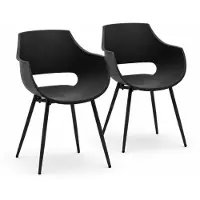 DS4U - Louis tuinstoel - Set van 2 - Zwart - Kunststof - Kuipstoel