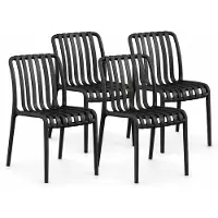 DS4U - Max tuinstoel - Set van 4 - Zwart - Kunststof - Stapelbaar