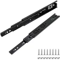 Markenlos - Kogellager ladegeleiders 250 mm zwart, volledige verlenging 25 cm, heavy duty 45 kg, metale