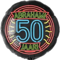 Paper Dreams Folieballon - 50 Jaar - Abraham - Neon - 46cm- Zonder vulling