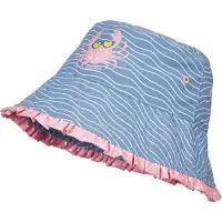 Playshoes - 2-in-1 - Zonnehoedje - Krabben - Blauw - Roze - Maat 55 cm