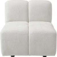 Vente-unique Fauteuil in gebroken wit getextureerde stof CARLIVI