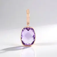 Cavill - Zilveren hanger met lavendel amethist 2,925 ct - 925 sterlingzilver roségoudverguld - Antiek schaakbordslijpsel - Stijlvolle damessieraden