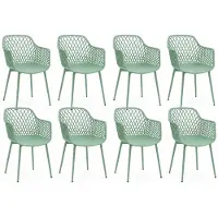 DS4U - Niall tuinstoel - Set van 8 - Groen - Kunststof - Kuipstoel