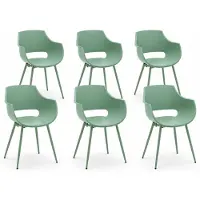 DS4U - Louis tuinstoel - Set van 6 - Groen - Kunststof - Kuipstoel