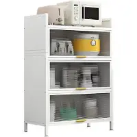 FOXSPORT Keukenkasten - Vrijstaande Keuken Opbergkast - Keukenonderkasten met opklapbare deuren - Dressoir - Kast - Keuken - Huiskamer - Wit - 60x32x112cm