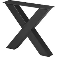 Teakea - Tafelpoten Industriele Stijl Kruispoot Staal | Kokeromtrek: 10x10 | Zwart | 80x80x72