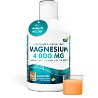 Swedish Nutra Magnesium 4000 mg Vloeibaar – Gluconaat & Bisglycinaat – Met Aminozuren, Vitamine C & D3 – Suikervrij – Sinaasappelsmaak – 500 ml (33 dagen)