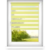 Time4blinds dag en nacht dubbel rolgordijn mini - raamrolgordijn dag en nacht - rolgordijn zonder boren - zonwering - rolgordijnen voor slaapkamers - 1300x1000mm – Geel – Linkszijdig