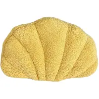 VHV - Sierkussen - pluche schelp kussen 46 x 33 cm - zacht decoratief kussen - voor bank, bed en kinderkamer