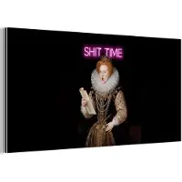 MuchoWow Aluminium schilderij 40x20 cm - Wanddecoratie metaal - Portret - Humor - Neon - Metalen muurdecoratie woonkamer - Decoratie industrieel - Foto op dibond - Industriële accessoires slaapkamer