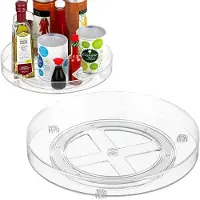 Famanu - Set van 2, 27 + 23,5 cm, draaiplateau voor olie en kruiden, transparant
