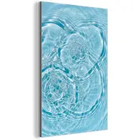 MuchoWow Aluminium schilderij 20x30 cm - Wanddecoratie metaal - Water - Blauw - bubbels - Metalen muurdecoratie woonkamer - Decoratie industrieel - Foto op dibond - Industriële accessoires slaapkamer