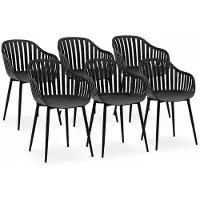 DS4U - Harry tuinstoel - Set van 6 - Zwart - Kunststof - Kuipstoel