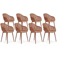 DS4U - Harry tuinstoel - Set van 8 - Terracotta - Kunststof - Kuipstoel