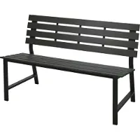 Progarden Tuinbank Portals - Gecoat Metaal - Polywood zitting en leuning - Zwart - 2 persoons tuinbank - 125cm