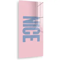 MuchoWow Glasschilderij 80x160 cm - Schilderij acrylglas - Nice - Paars - Roze - Foto op glas - Muurdecoratie woonkamer - Wanddecoratie slaapkamer - Schilderijen