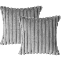 MODFU – Kussenslopen 2 stuks 45x45 cm – Zachte pluche & fluweel – Met verborgen ritssluiting – Stijlvol franjerand – Voor slaapkamer & woonkamer – Lichtgrijs