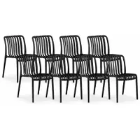 DS4U - Max tuinstoel - Set van 8 - Zwart - Kunststof - Stapelbaar