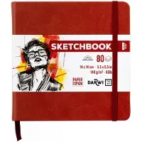 Clairefontaine DFY - Schetsboek - 14 x 14 cm - 140 g - Terracotta - 80 vellen