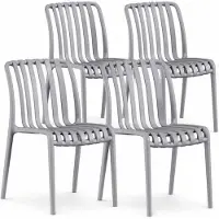 DS4U - Max tuinstoel - Set van 4 - Grijs - Kunststof - Stapelbaar