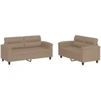 vidaXL 2-delige Loungeset met kussens kunstleer cappuccino