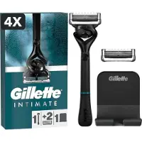 Gillette 4 x Intimate - Scheermes Voor Intieme Zone - 1 Handvat + 2 Scheermesjes