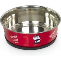 Nobby eetbak heavy bowl met antislip 16 cm - rood