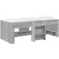 vidaXL Kinderhoogslaper Grijs Sonoma 98,5 x 200 cm Bewerkt hout