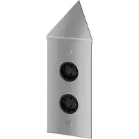 Thebo 2-voudige energiezuil voor hoeken, model ST 3007-2C, in roestvrij staal / Hoekstopcontacten / Stopcontactenpaneel / Stopcontacten
