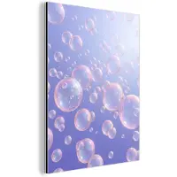 MuchoWow Aluminium schilderij 30x40 cm - Wanddecoratie metaal - Pastel - Bubbels - Dromerig - Metalen muurdecoratie woonkamer - Decoratie industrieel - Foto op dibond - Industriële accessoires slaapkamer
