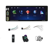 Wella Enkele Din Autoradio met Carplay Android Auto, 6,9 Inch IPS Touchscreen Autoradio FM AM USB SWC