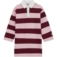 We fashion - Meisjes oversized jurk met polokraag en blokstreep - Oversized - Roze - Katoen - Maat: 170/176