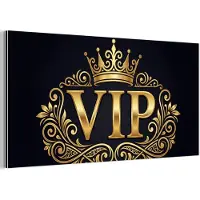 MuchoWow Aluminium schilderij 80x40 cm - Wanddecoratie metaal - VIP - Kroon - Goud - Metalen muurdecoratie woonkamer - Decoratie industrieel - Foto op dibond - Industriële accessoires slaapkamer